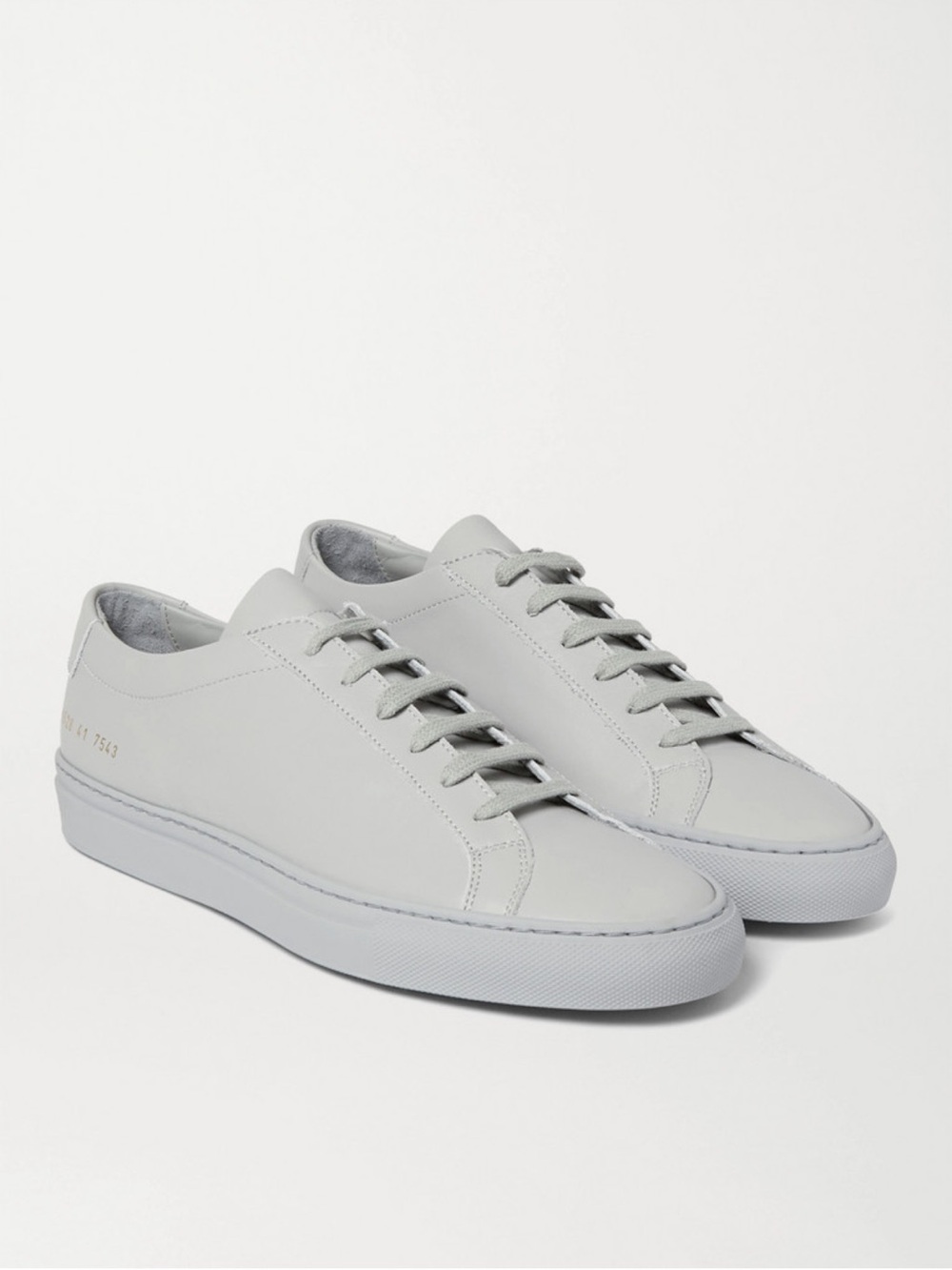Common Projects Light Gray Low-Top Leather Sneakers